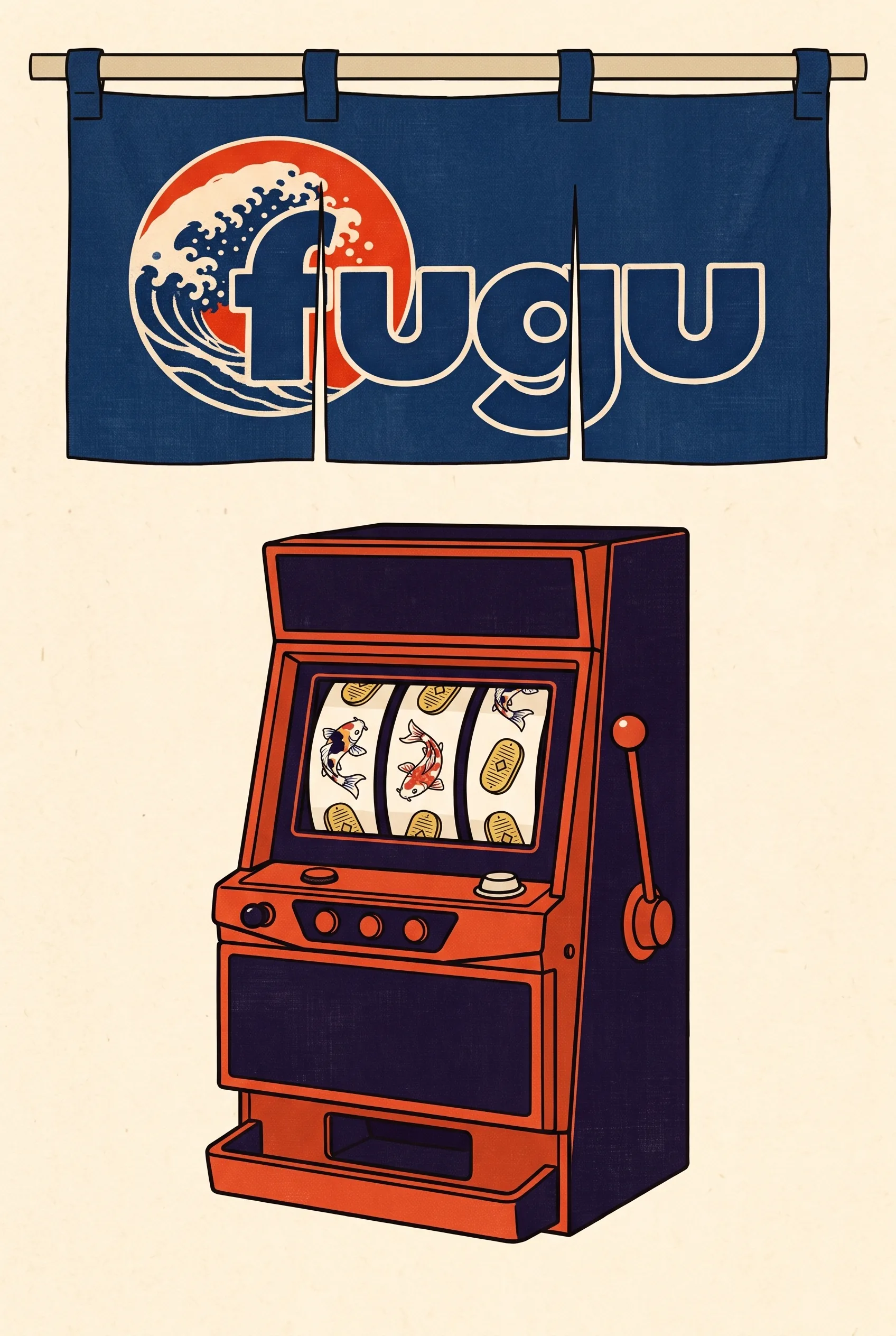 Fugu slot machine with a koi and coins